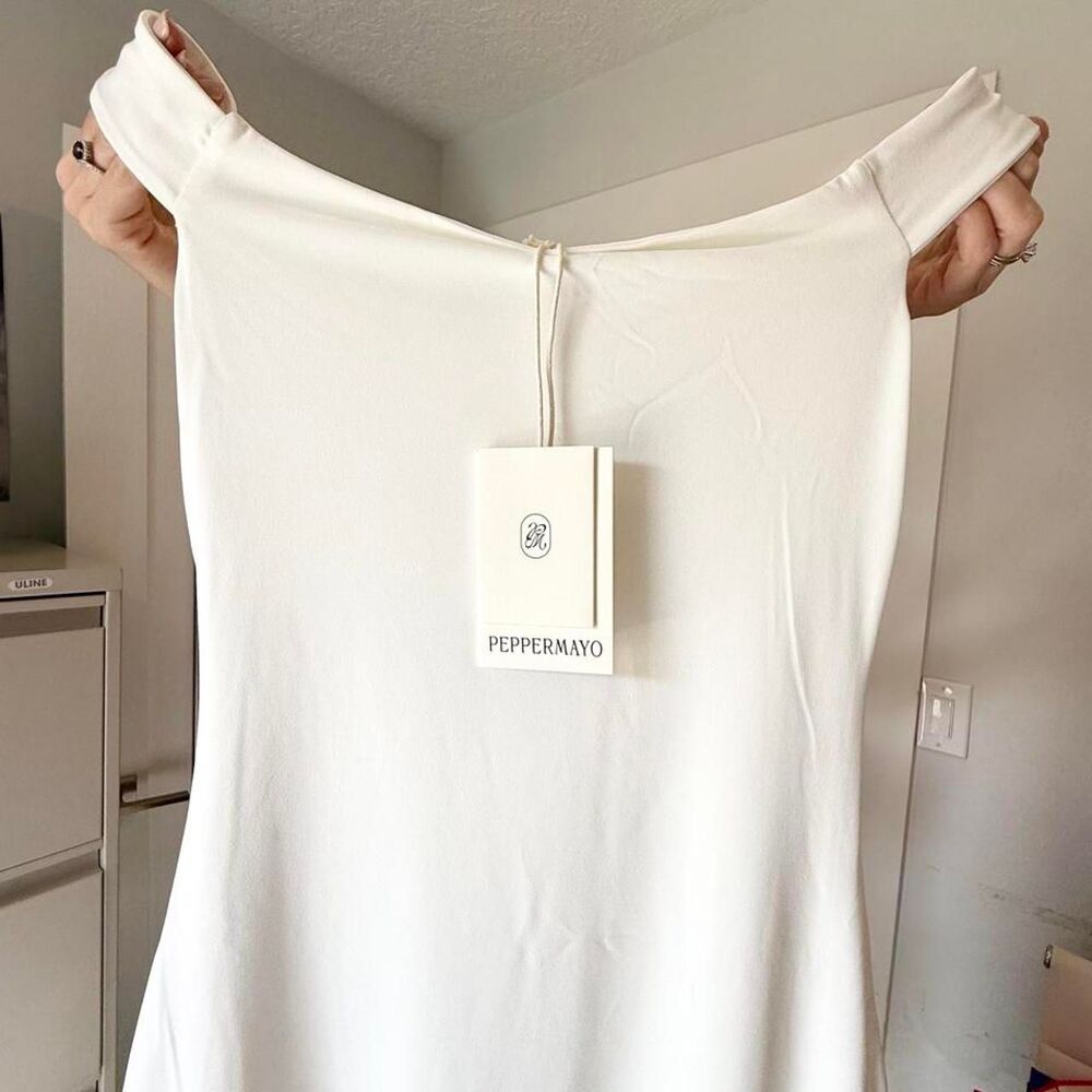 Peppermayo Women's White and Cream Dress